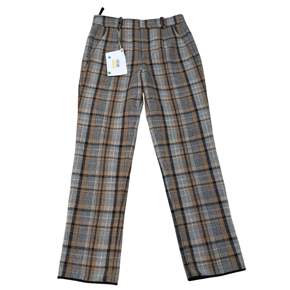 NWT TELA Lambs Wool Blend Checkered Pants Made in Italy Size Medium